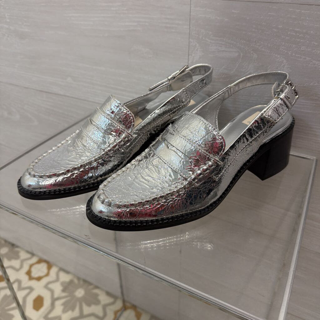 Dolce Vita Silver Heeled Loafers 8.0