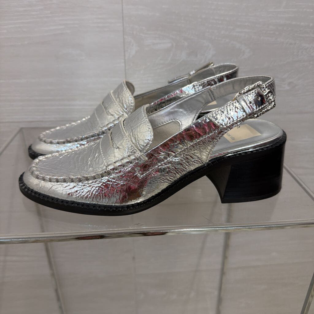 Dolce Vita Silver Heeled Loafers 8.0