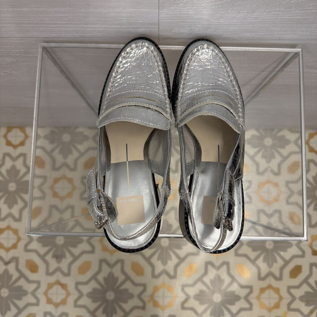 Dolce Vita Silver Heeled Loafers 8.0