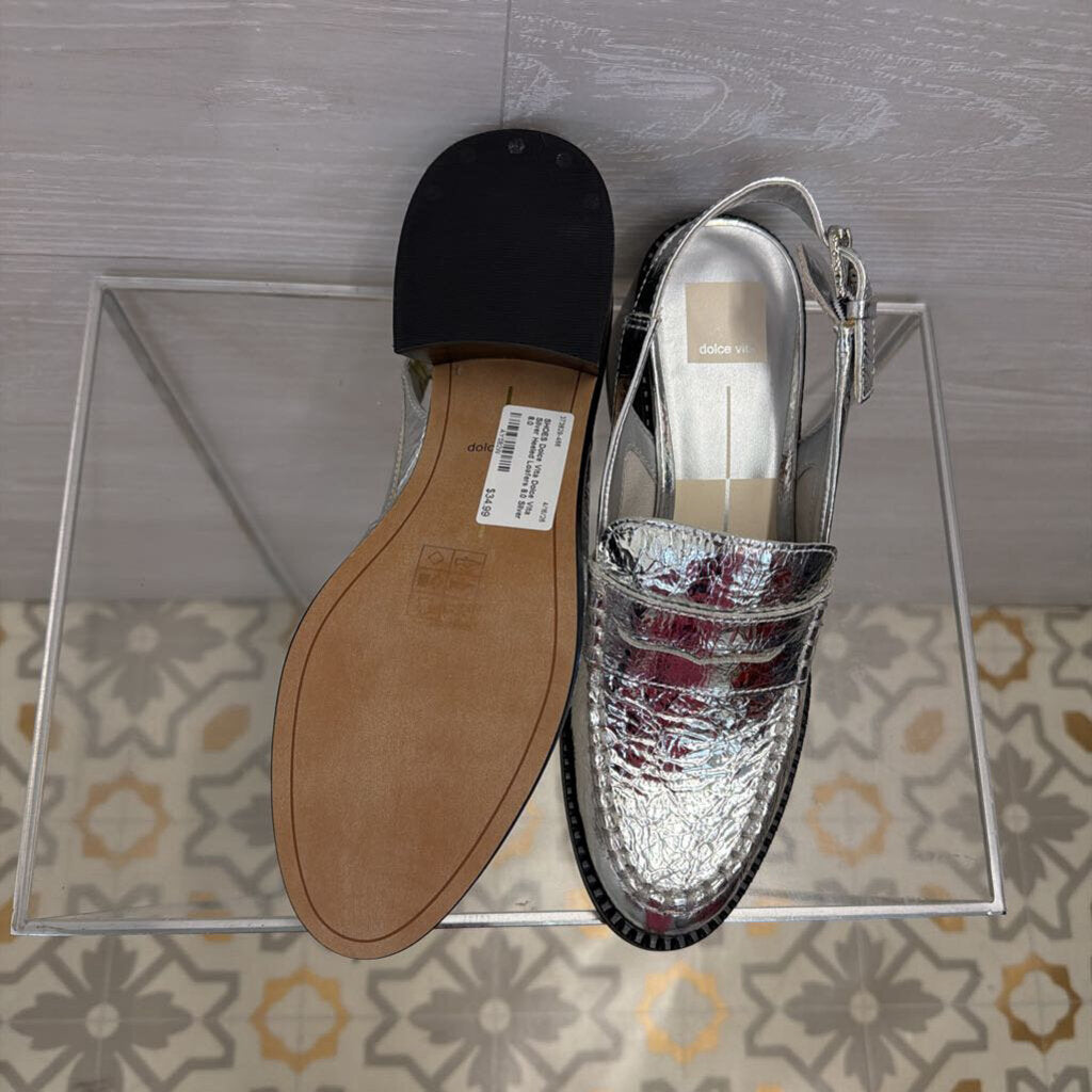 Dolce Vita Silver Heeled Loafers 8.0