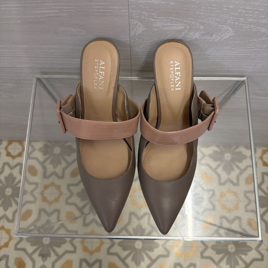 Grey/Beige Alfani Pointed Toe Heels 8