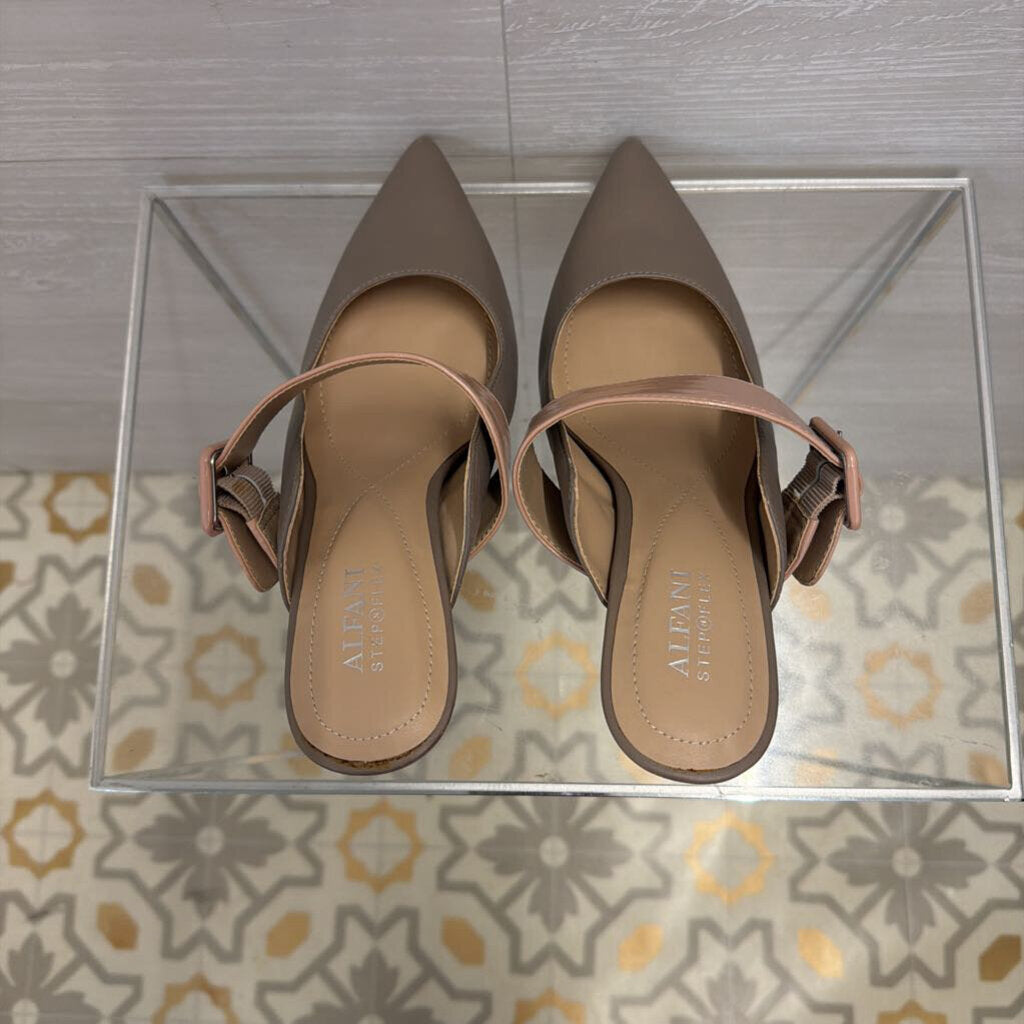 Grey/Beige Alfani Pointed Toe Heels 8