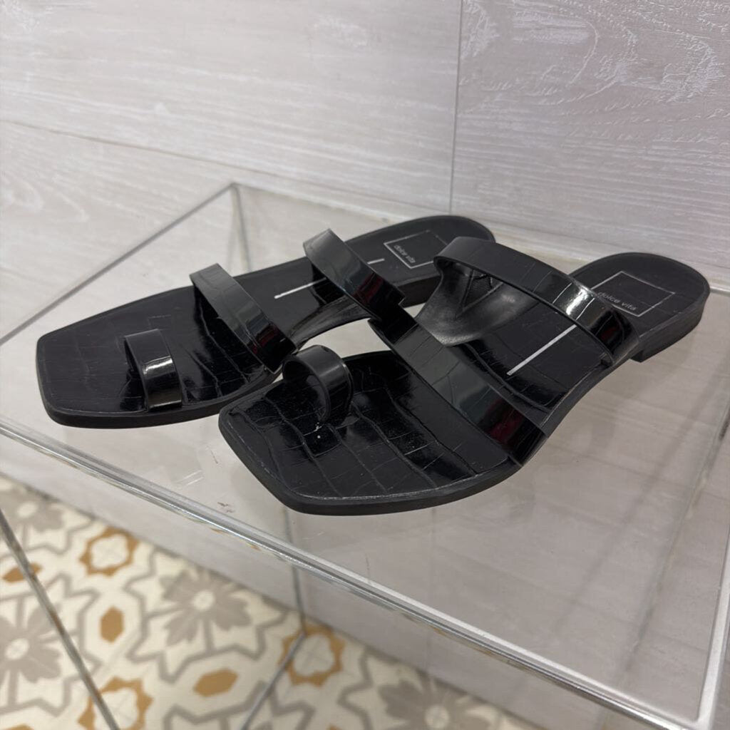 Dolce Vita Black Slide Sandals 8