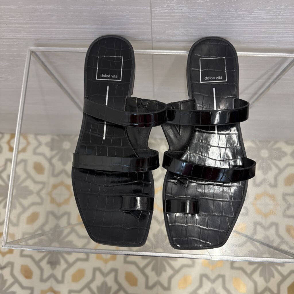 Dolce Vita Black Slide Sandals 8