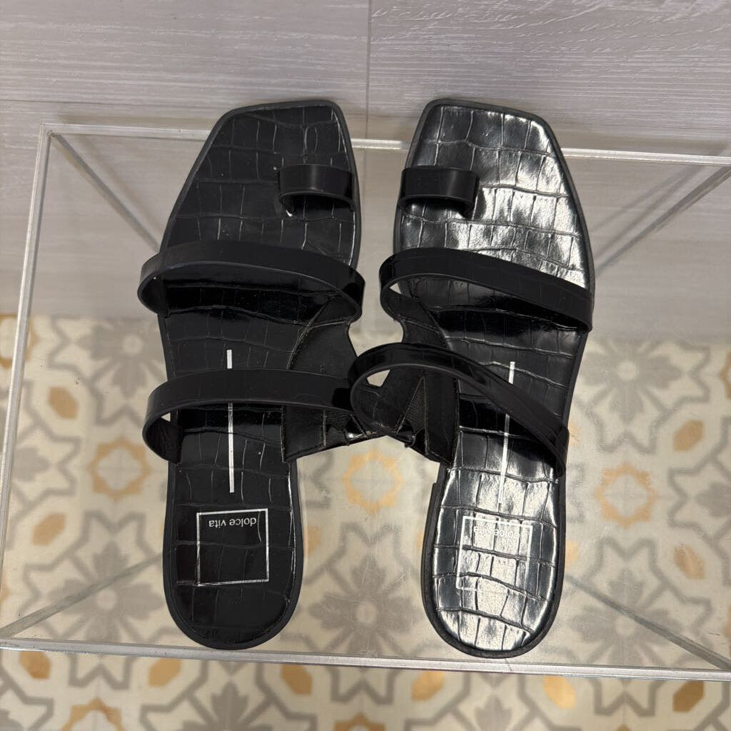 Dolce Vita Black Slide Sandals 8