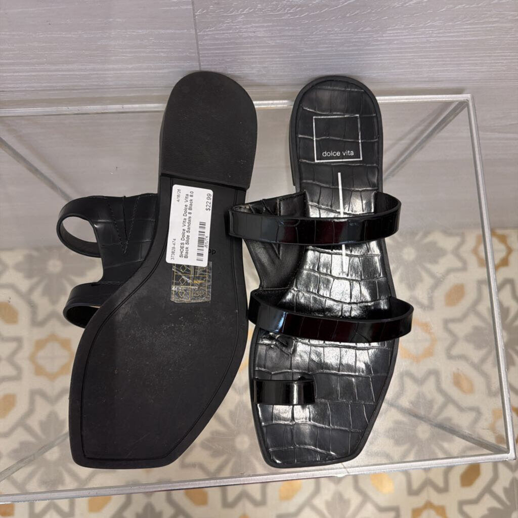 Dolce Vita Black Slide Sandals 8