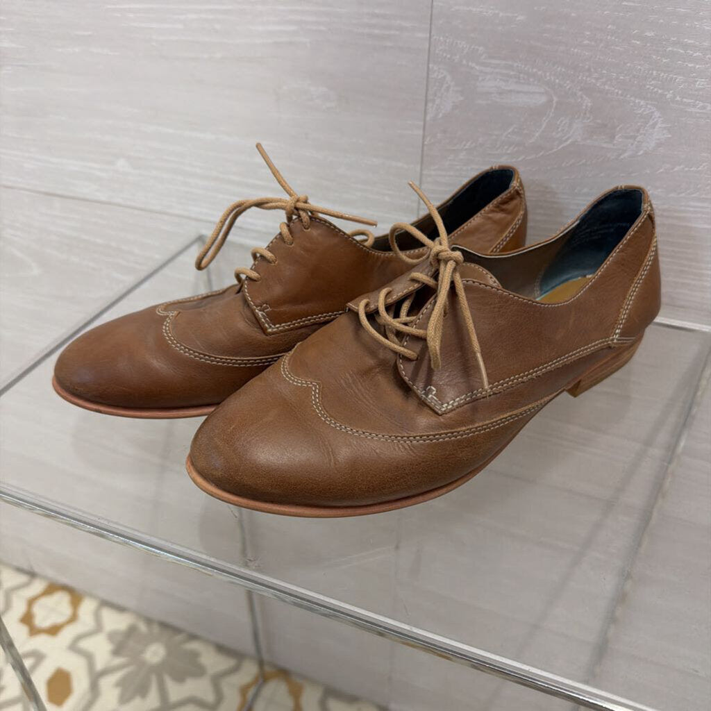 Hinge Brown Leather Oxford Shoes 8.5
