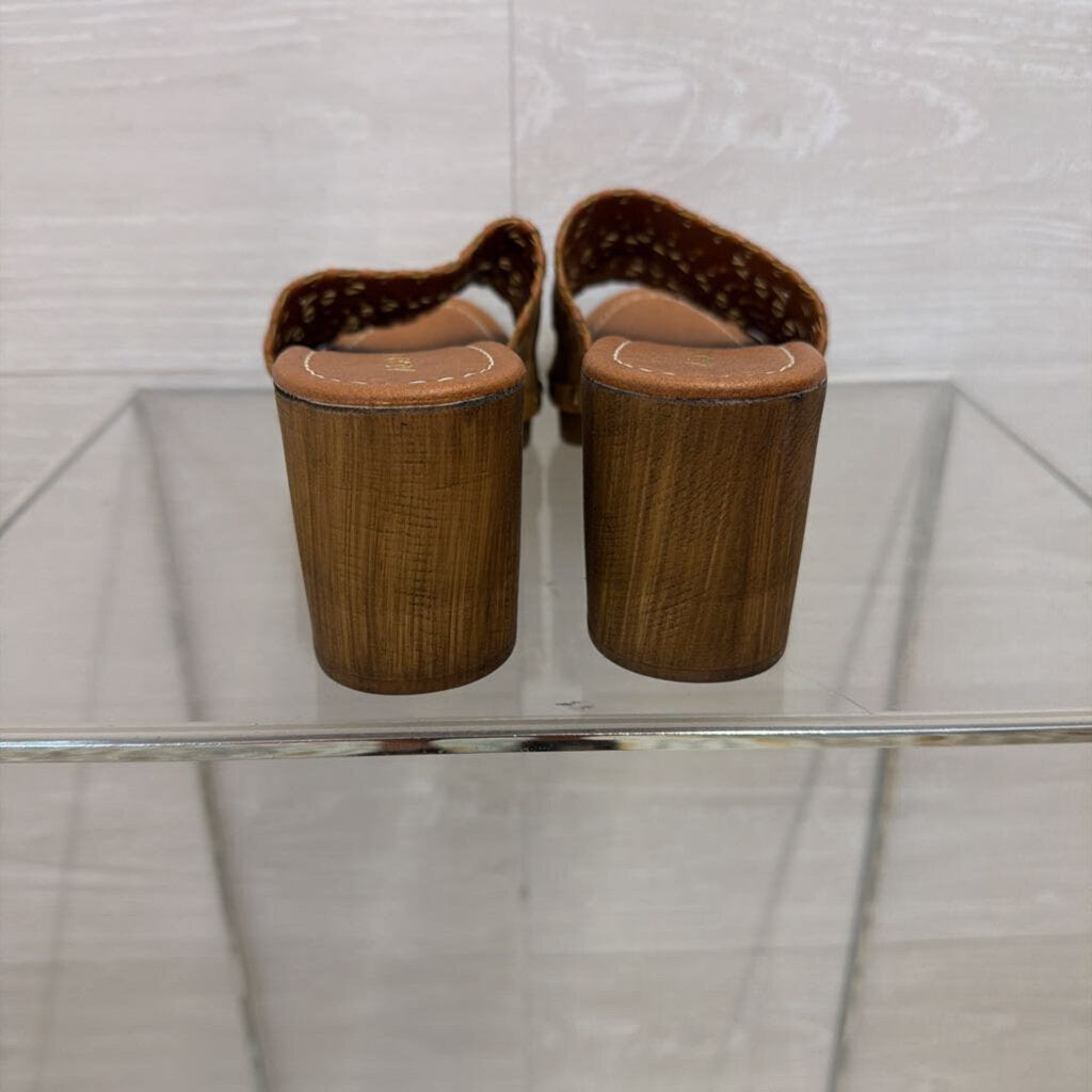 Aldo Brown Cutout Heeled Slide Sandal 39
