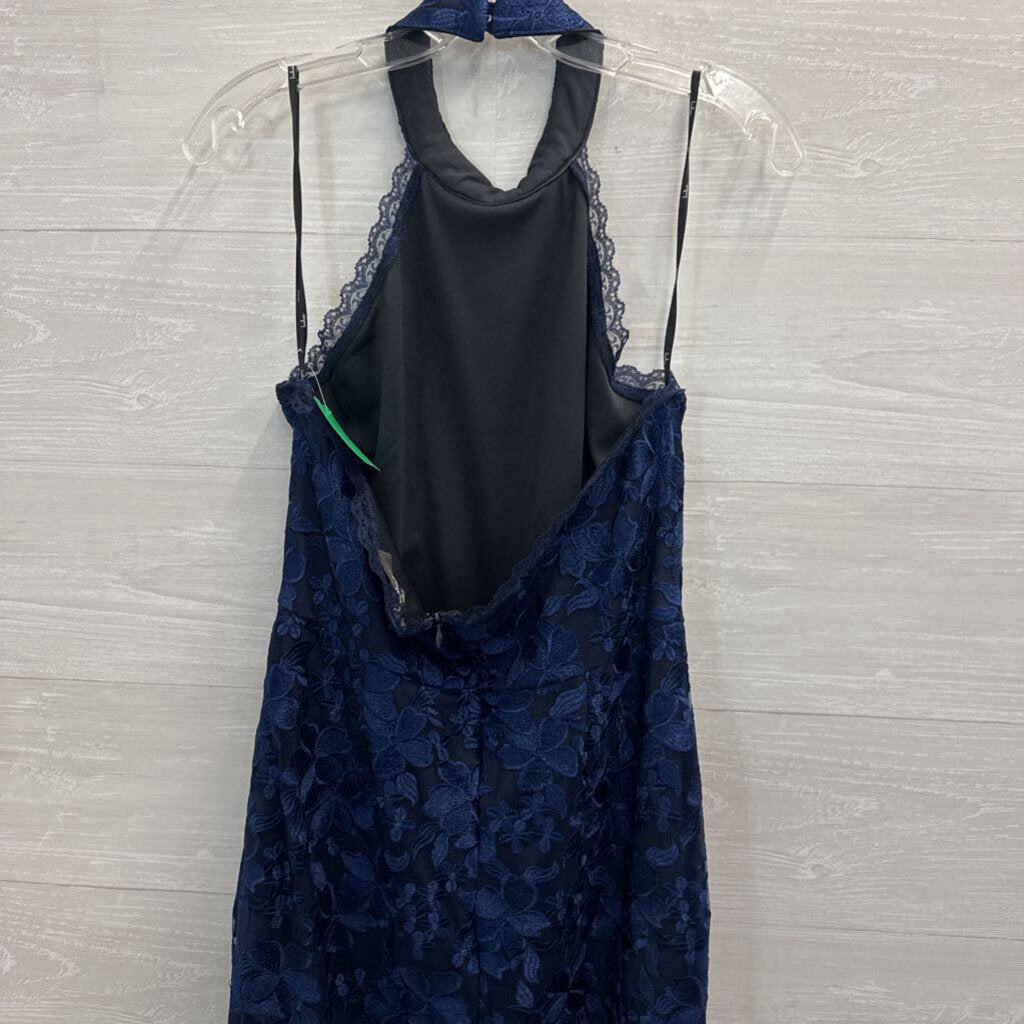 Lulu's Navy Lace Halter Midi Dress Large