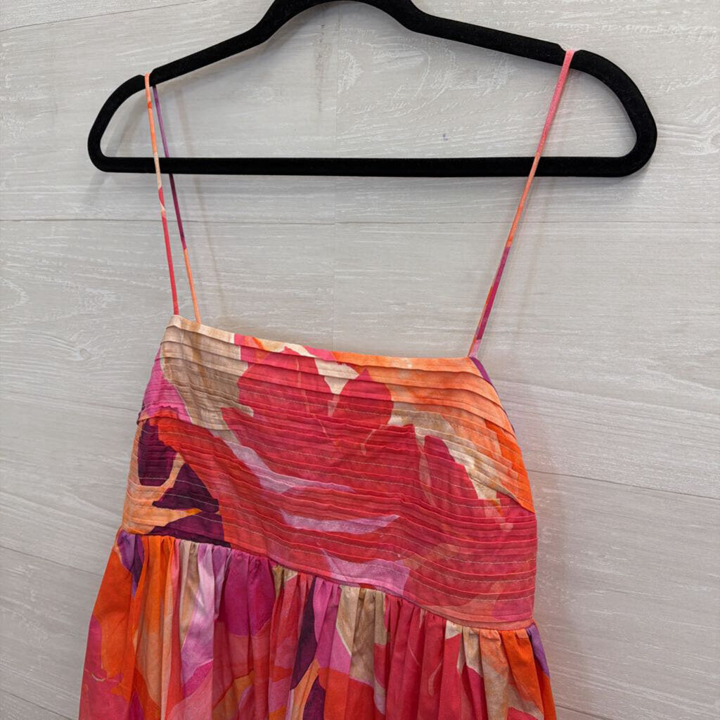 Pink Baby Doll Printed Dress Medium