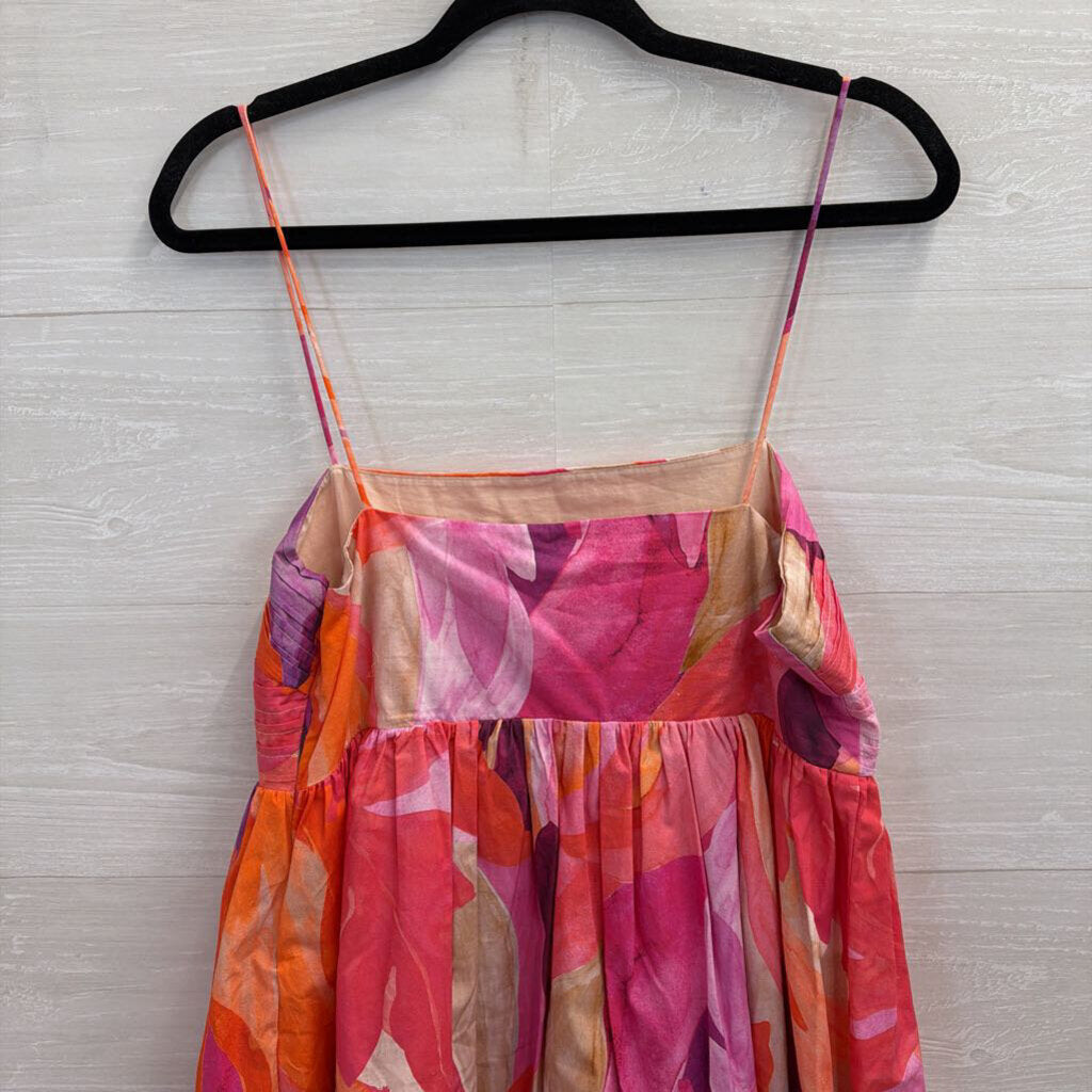 Pink Baby Doll Printed Dress Medium
