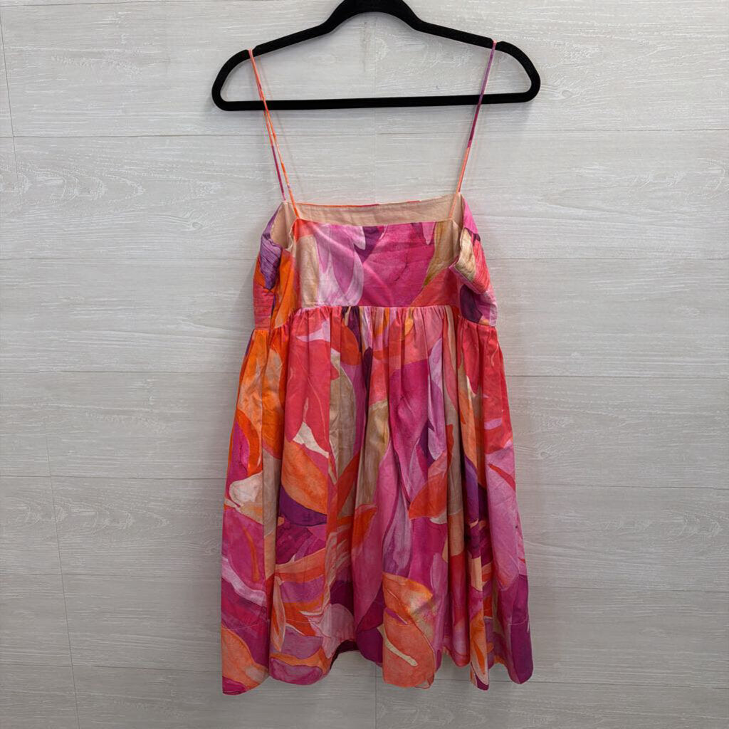 Pink Baby Doll Printed Dress Medium