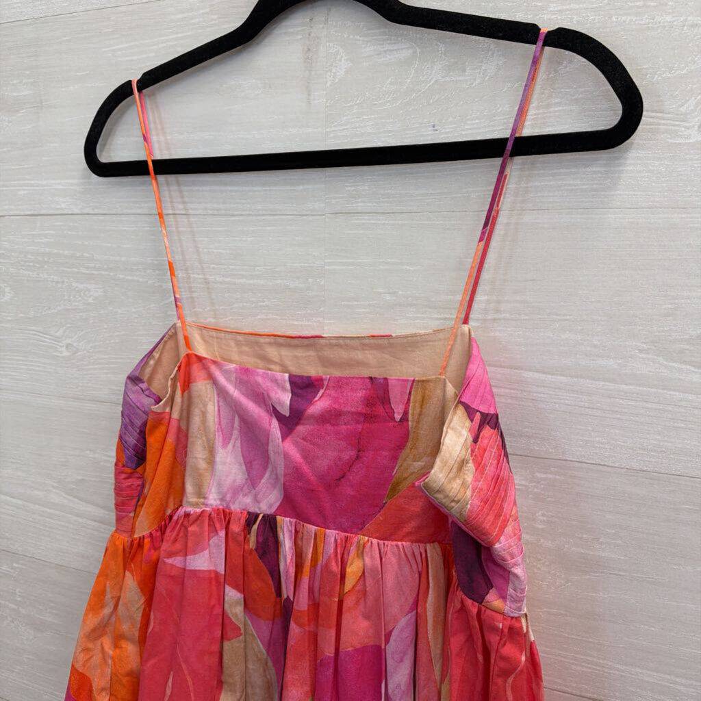 Pink Baby Doll Printed Dress Medium