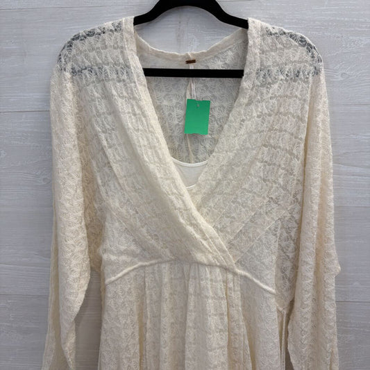 Free People White Lace Longsleeve Dress Small