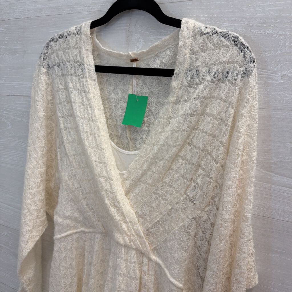 Free People White Lace Longsleeve Dress Small