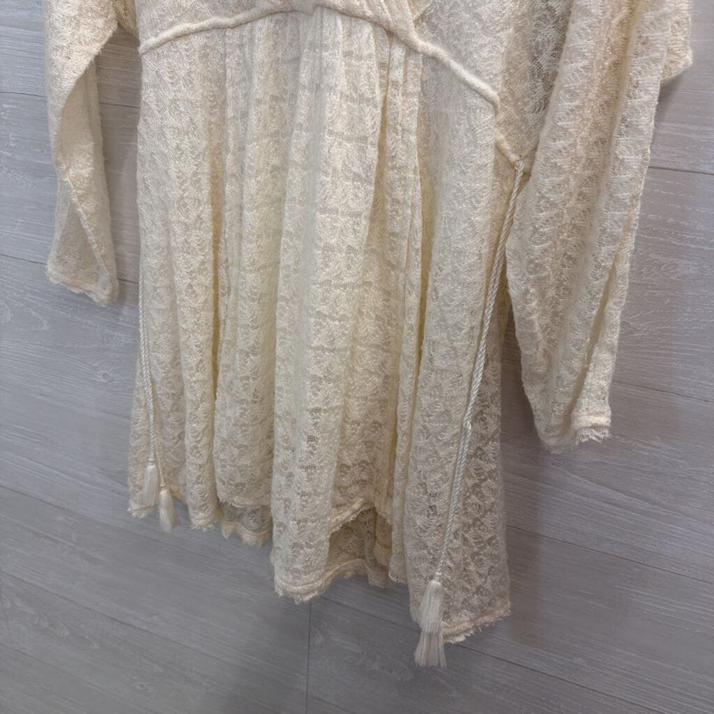 Free People White Lace Longsleeve Dress Small