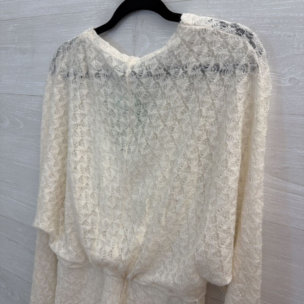 Free People White Lace Longsleeve Dress Small