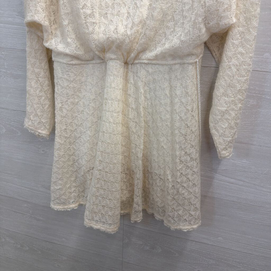 Free People White Lace Longsleeve Dress Small