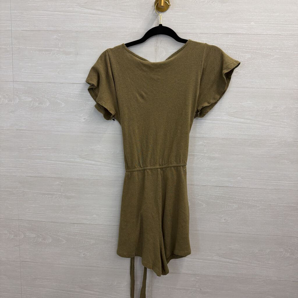Free People Olive Green Romper Small