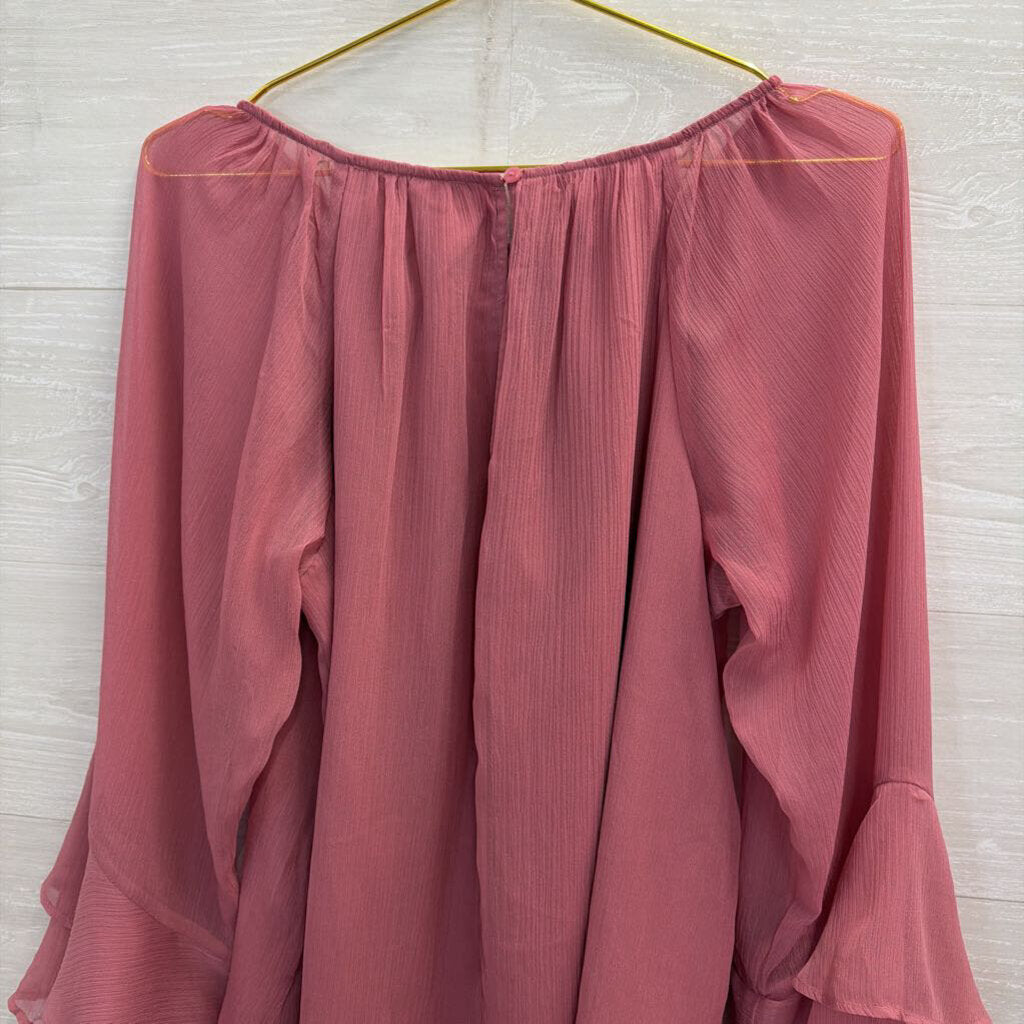Loft Orchid Flowy Long Sleeve Blouse Medium