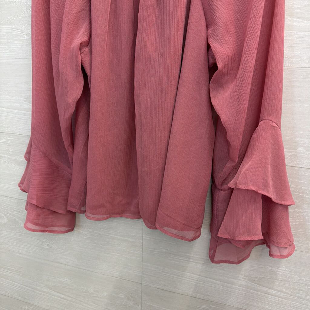 Loft Orchid Flowy Long Sleeve Blouse Medium