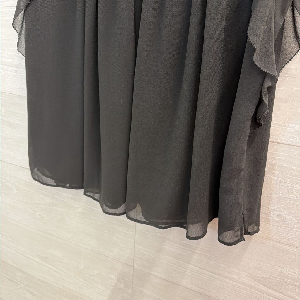 Loft Grey Short Sleeve Flowy Blouse Medium