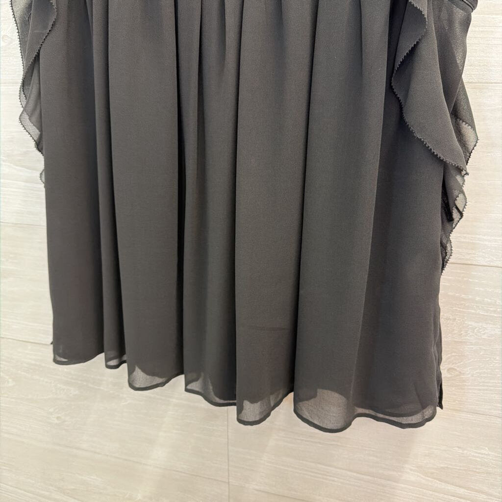 Loft Grey Short Sleeve Flowy Blouse Medium