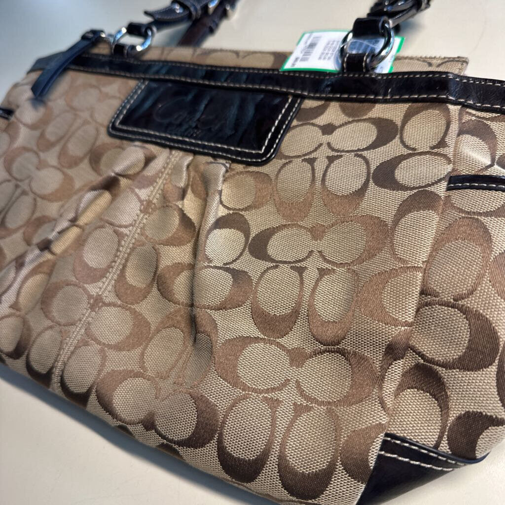 Vintage Coach Signature Pleated Gallery Tote