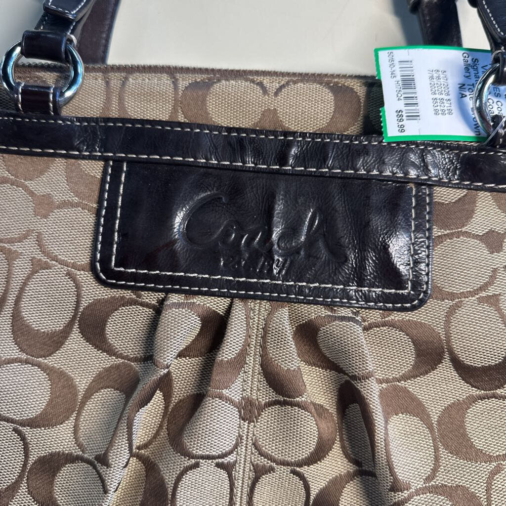 Vintage Coach Signature Pleated Gallery Tote