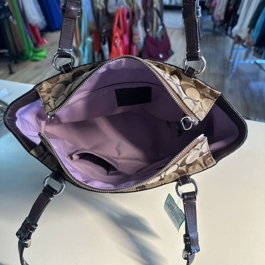 Vintage Coach Signature Pleated Gallery Tote