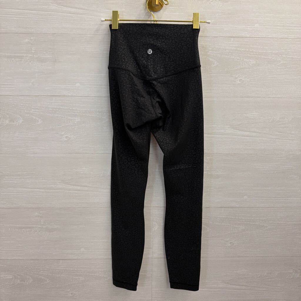 Lululemon Black Printed Cropped Leggings 0