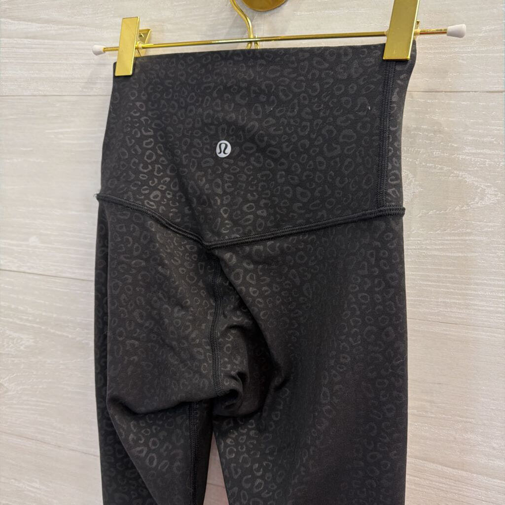 Lululemon Black Printed Cropped Leggings 0