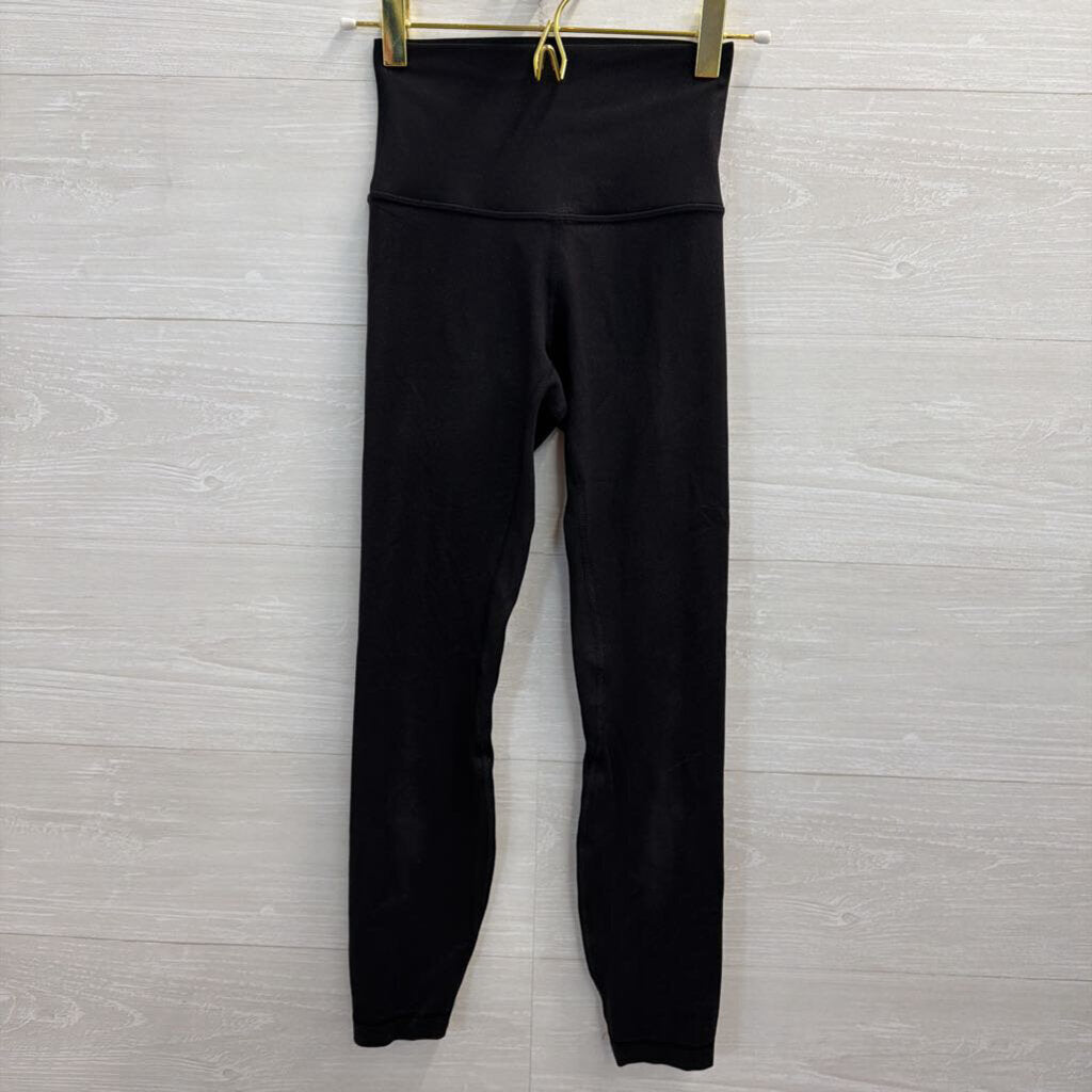 Lululemon Black Shimmer Cropped Leggings 0