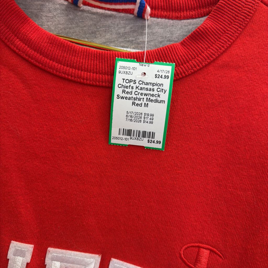Chiefs Kansas City Red Crewneck Sweatshirt Medium