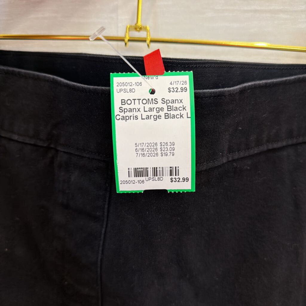 Spanx Large Black Capris Large