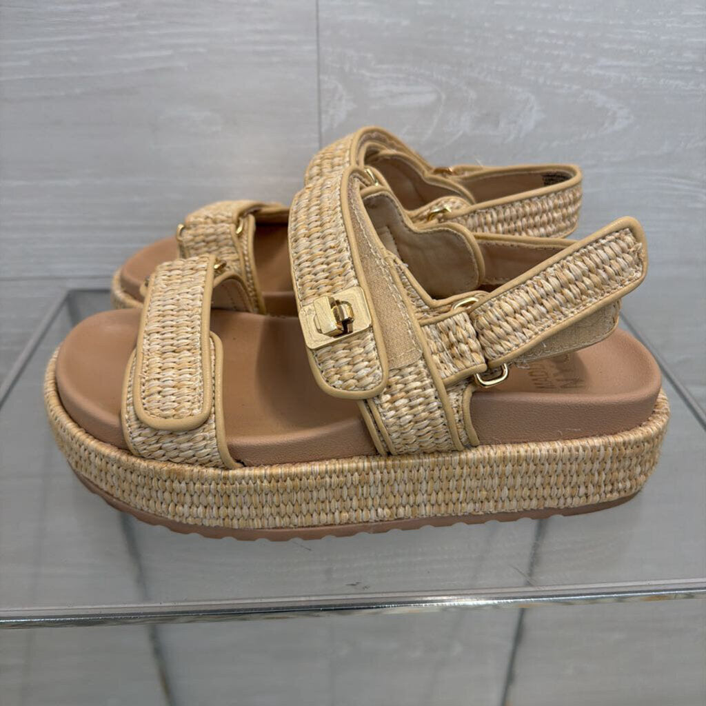 Madden NYC Raffia Flatform Sandals 7