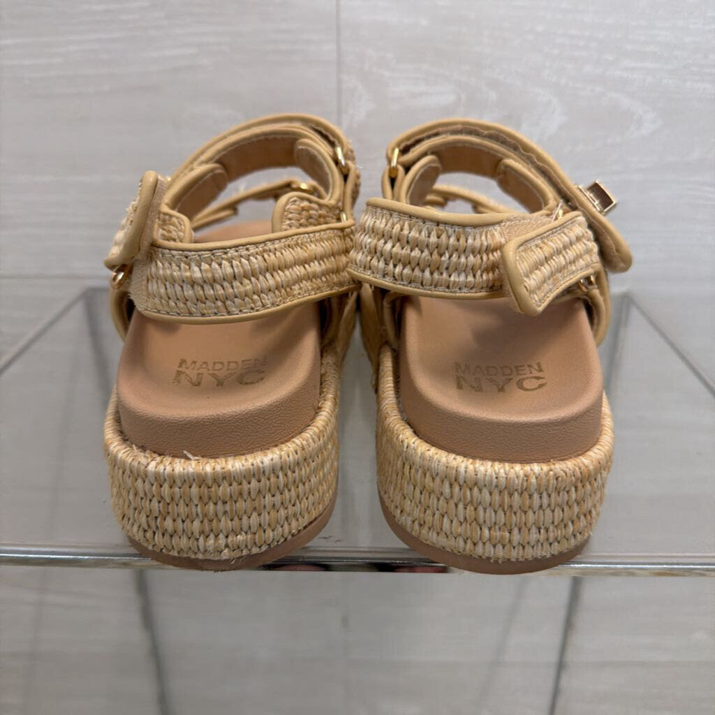 Madden NYC Raffia Flatform Sandals 7