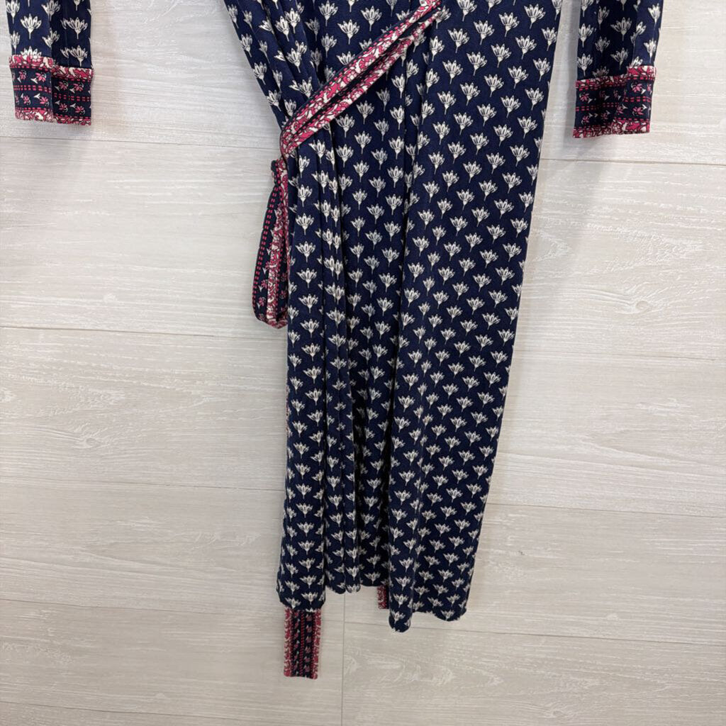 Diane von Furstenberg Navy/Pink Printed Wrap Dress 2