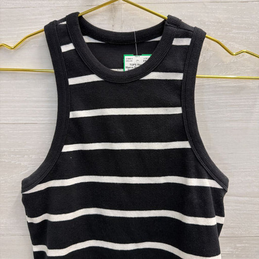 Maeve Navy/ White Striped Cropped Tank Top Small