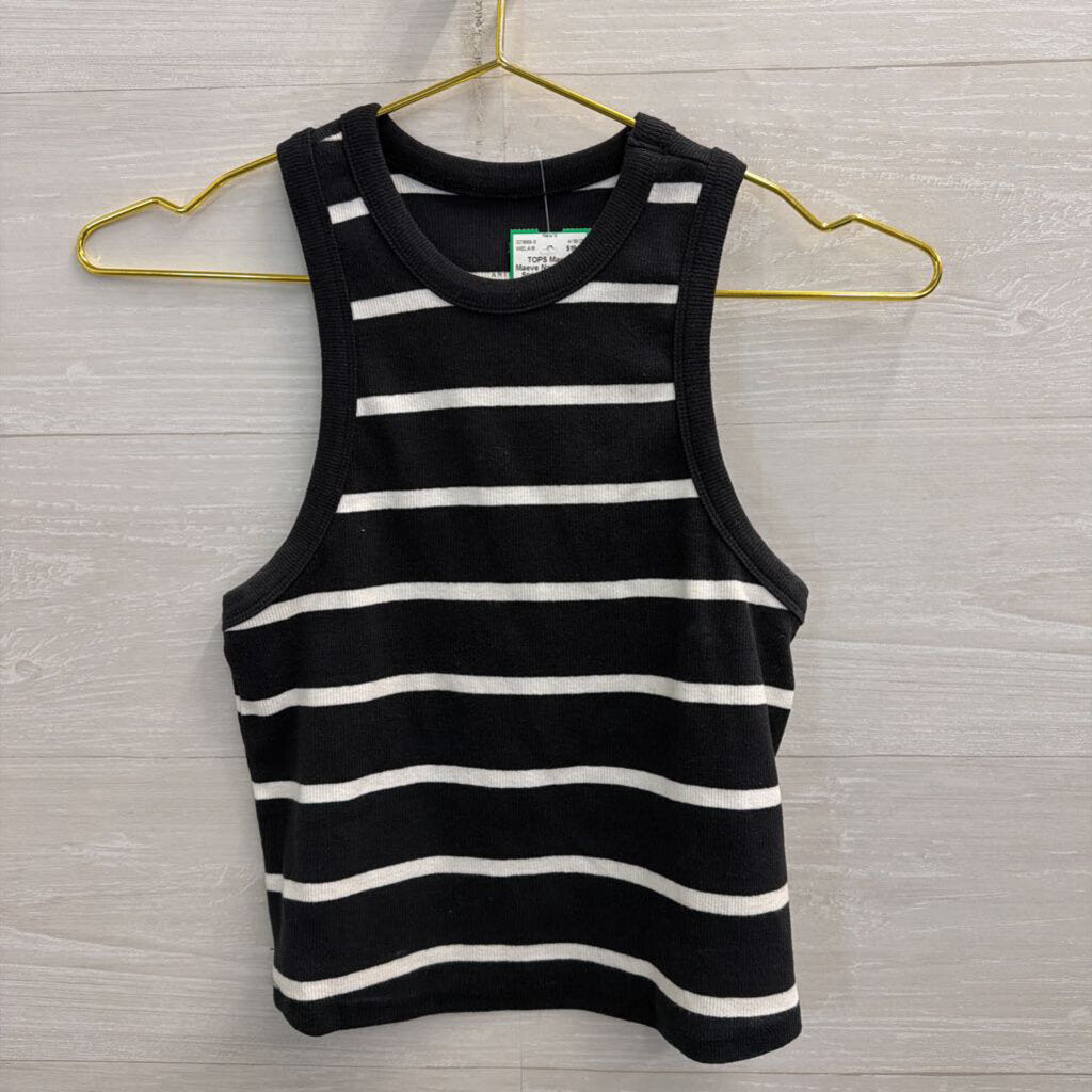 Maeve Navy/ White Striped Cropped Tank Top Small