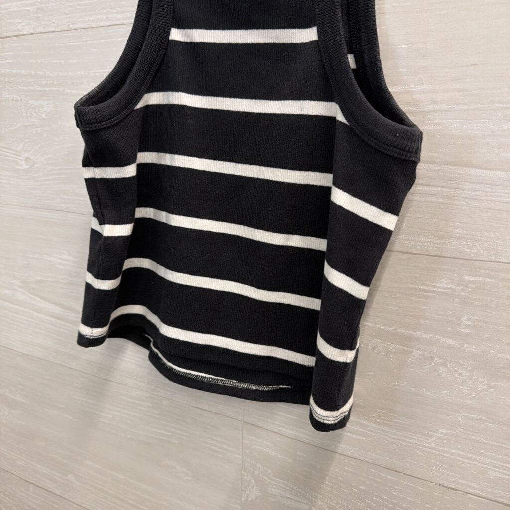 Maeve Navy/ White Striped Cropped Tank Top Small