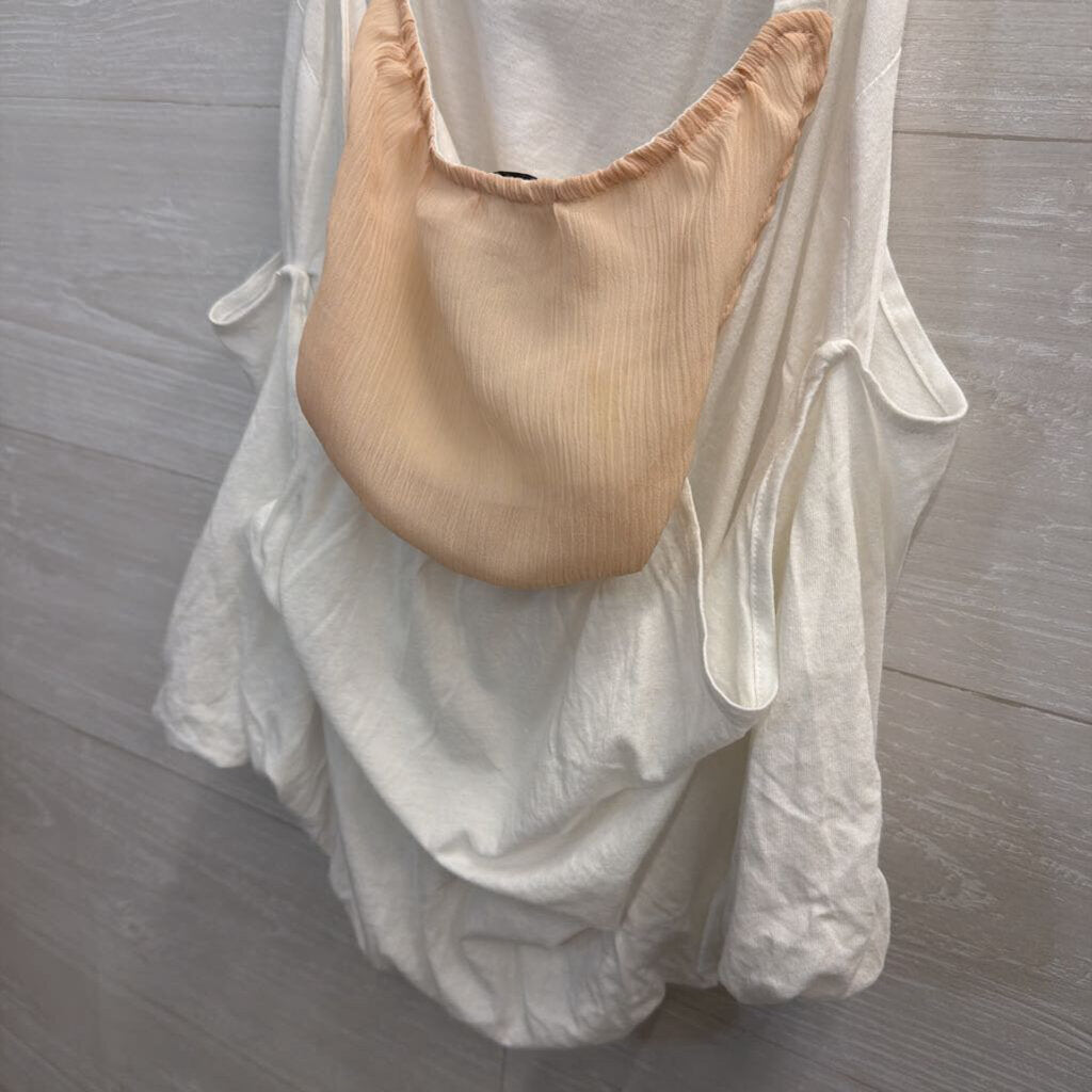 Deletta White/ Beige Rosette Halter Neck Top Small