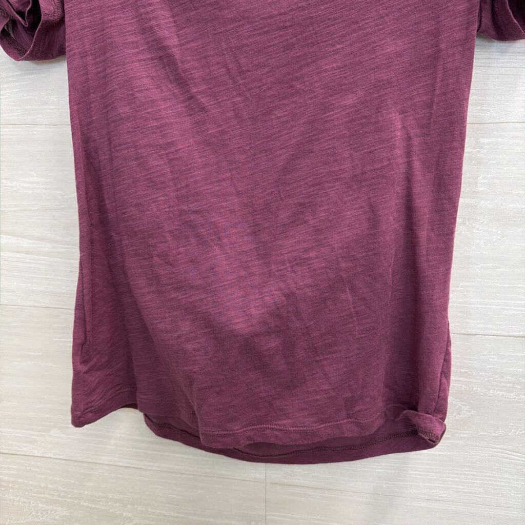 Deletta Purple 3D Textured Short Sleeve Top Small