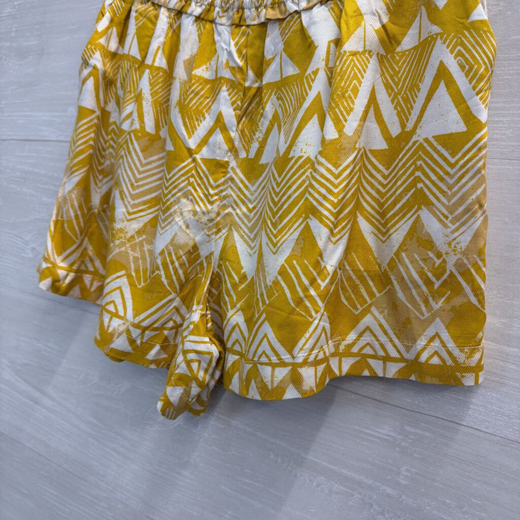 Anthropologie Yellow/ White Print Pull On Shorts Small