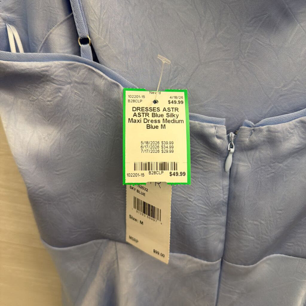 ASTR Blue Silky Maxi Dress Medium