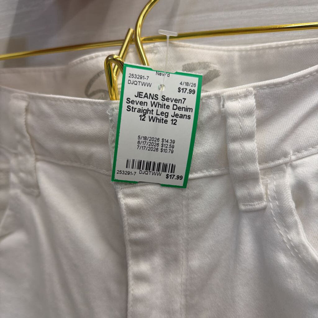 Seven White Denim Straight Leg Jeans 12