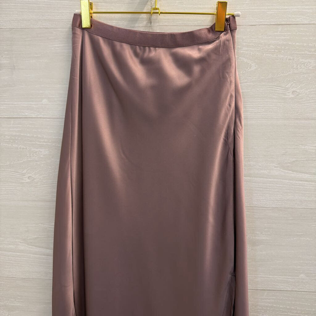 Bishop and Young Purple Silky Midi Skirt Small