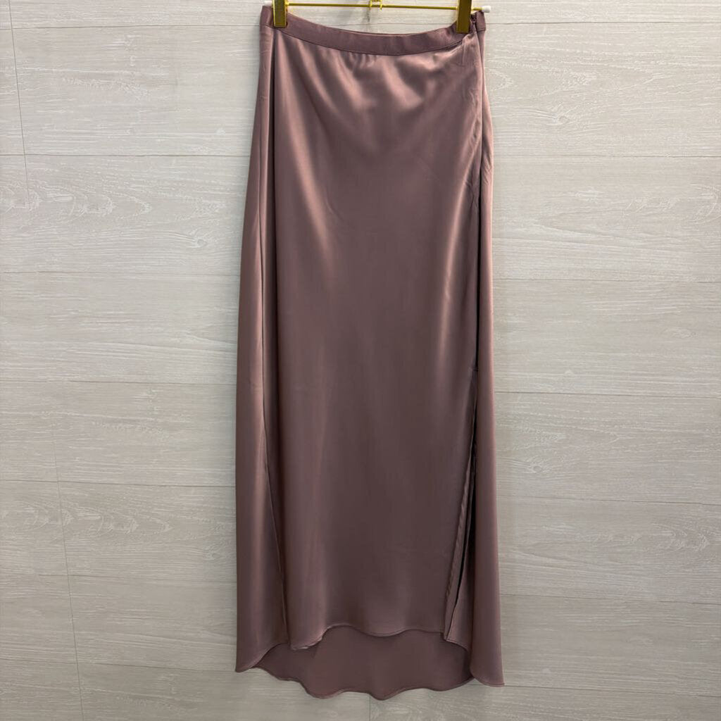 Bishop and Young Purple Silky Midi Skirt Small