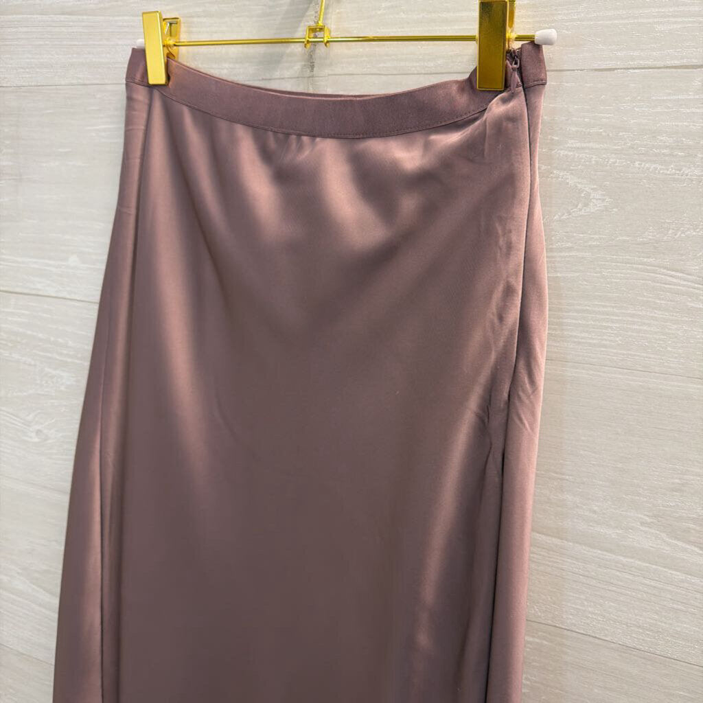 Bishop and Young Purple Silky Midi Skirt Small