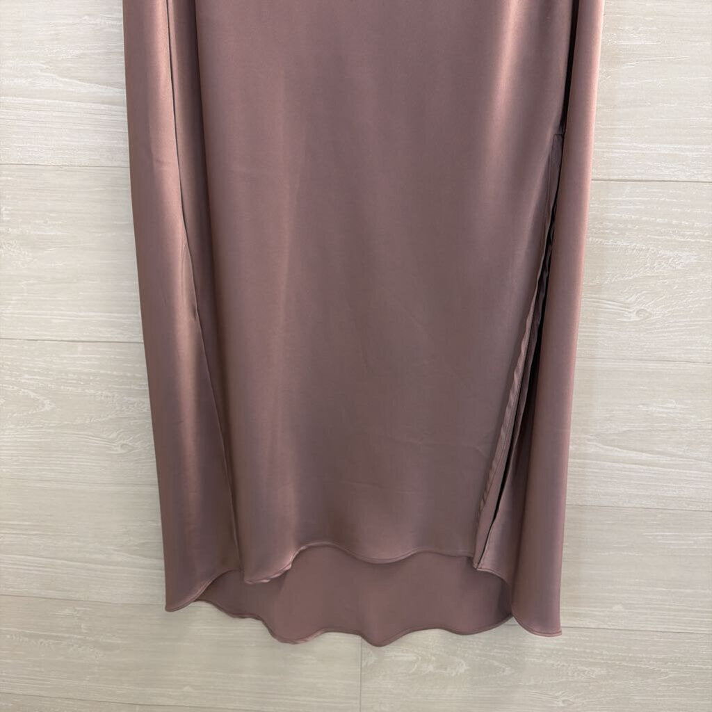 Bishop and Young Purple Silky Midi Skirt Small